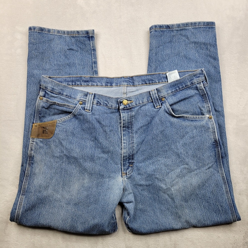 Riggs Workwear Jeans Men 42x32 Wrangler Pants Straight Loose Heavy Work Adult